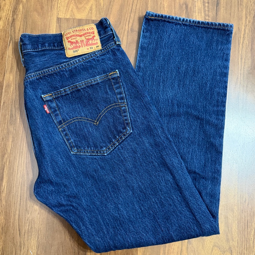 Levi's Men's Deep Blue Straight Jeans Size W32 L30